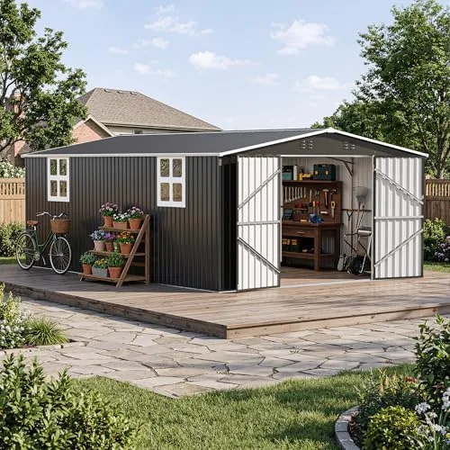 polar aurora 12x18 ft outdoor storage shed