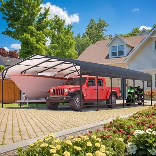 polar aurora 20x30 ft heavy duty metal carport canopy